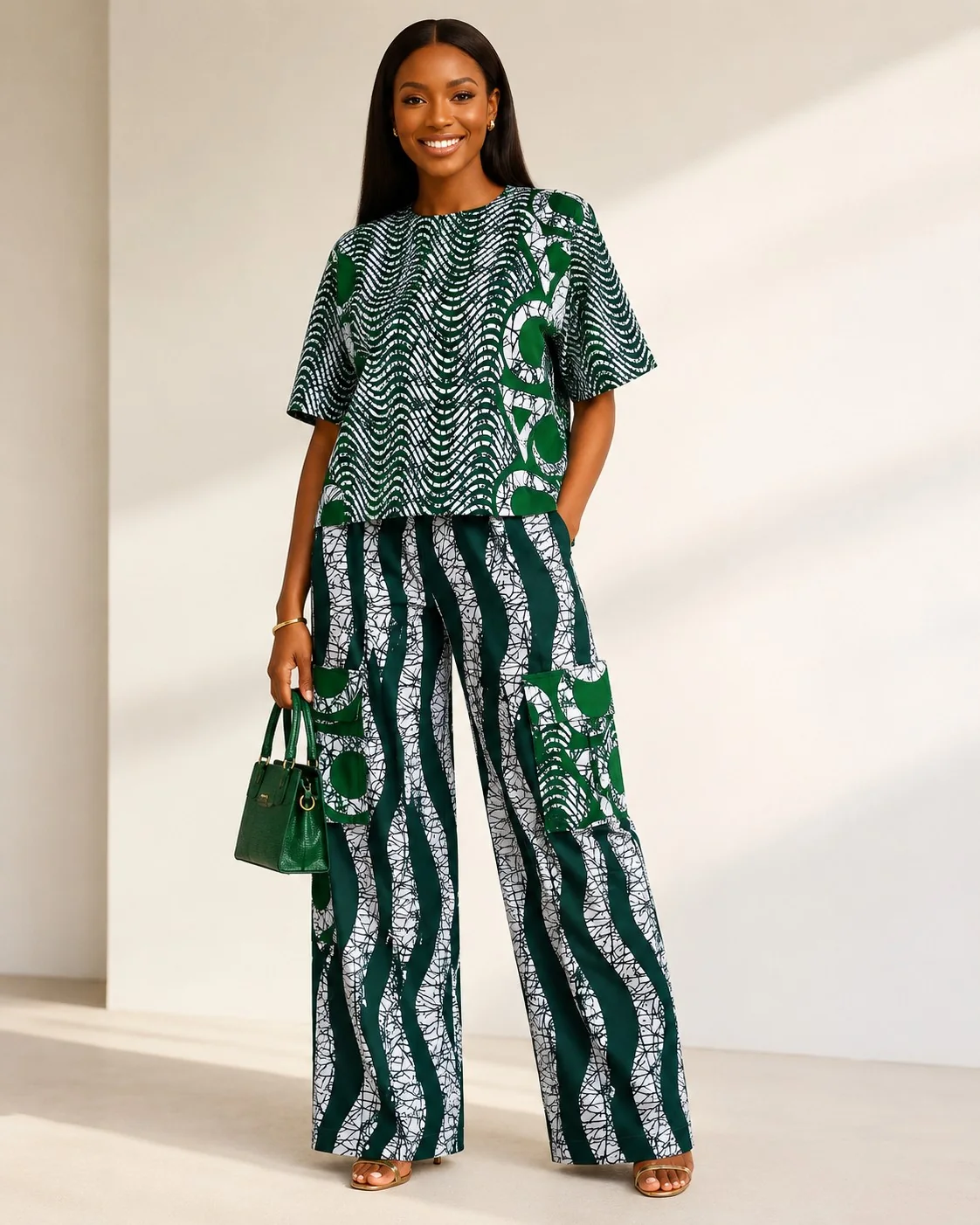 Green Statement Trousers by Da Estol Creative