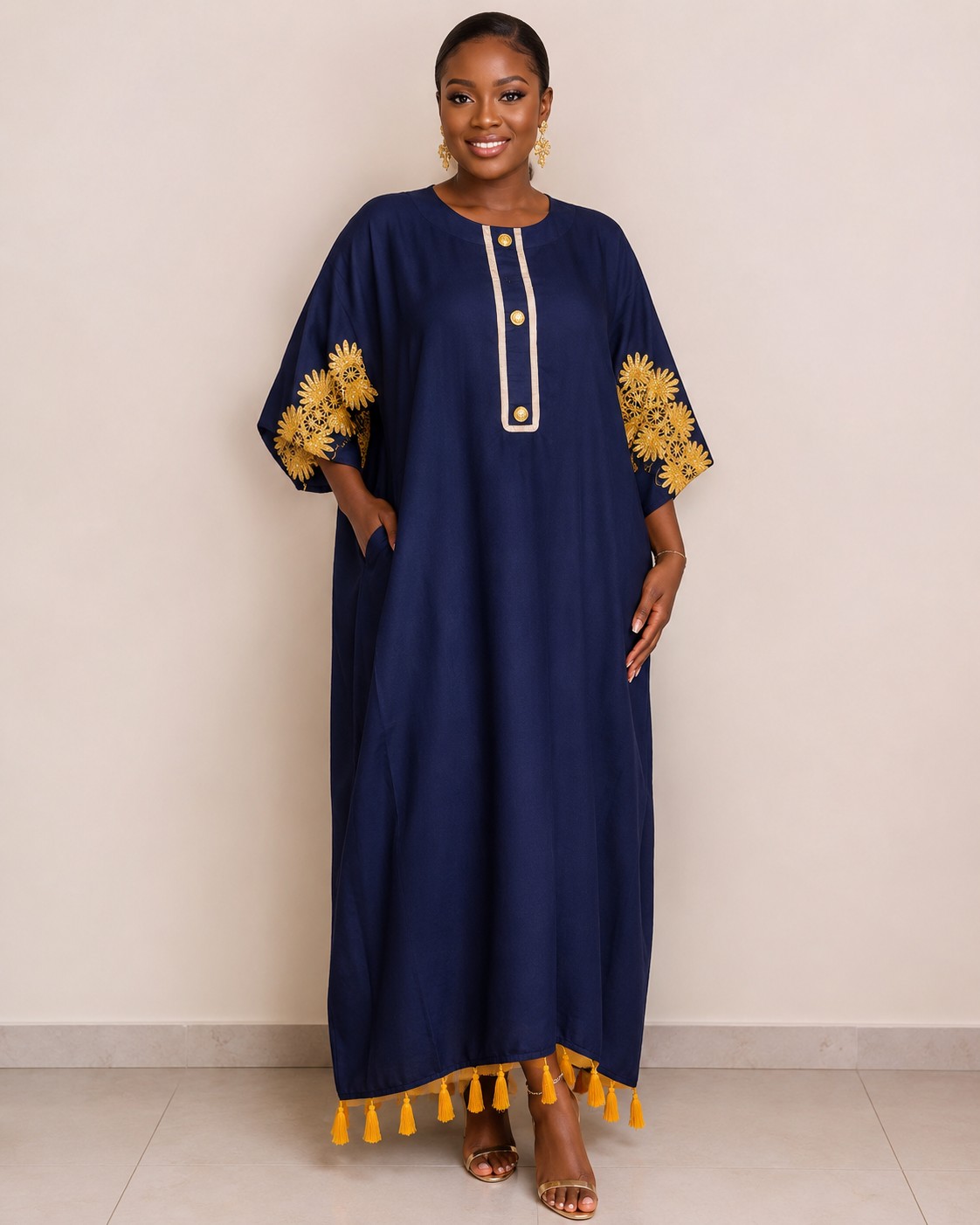Navy Gold Boubou by Da Estol Creative