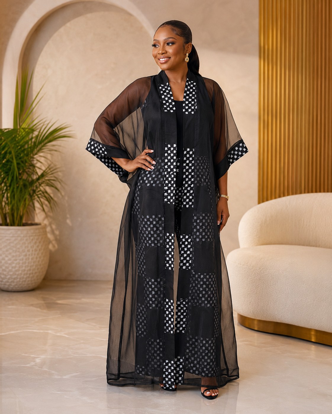Noir Star Sheer Kimono Set by Da Estol Creative