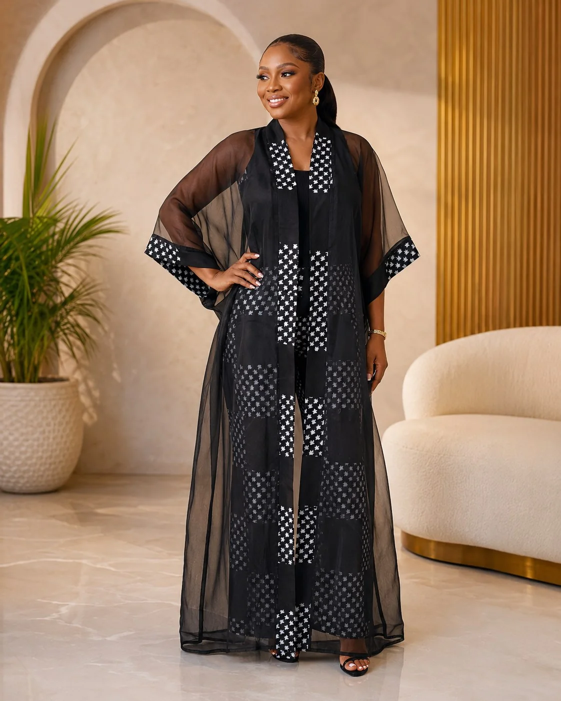 Noir Star Sheer Kimono Set by Da Estol Creative